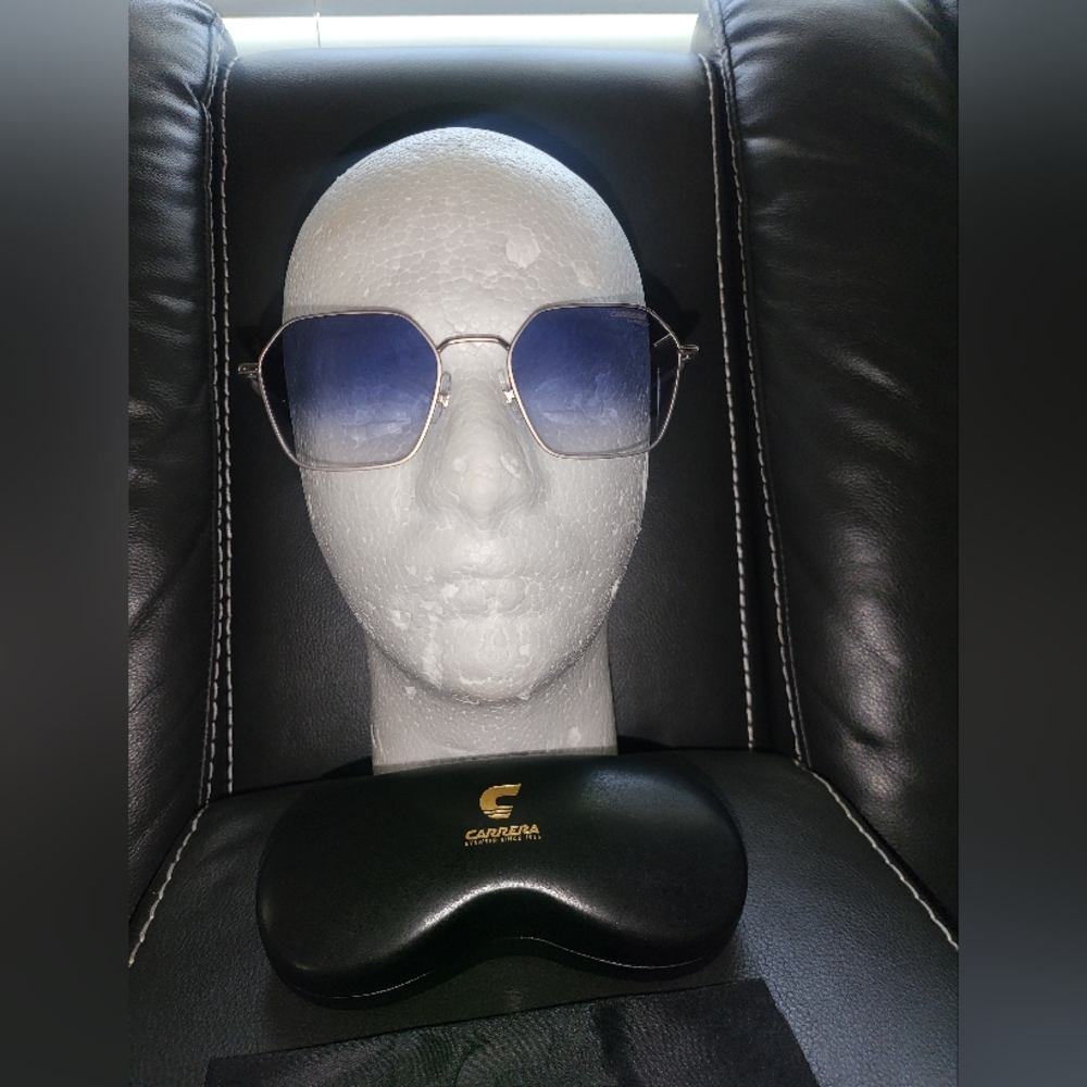 Carrera Silver Frame Sunglasses with Blue Gradient Lenses